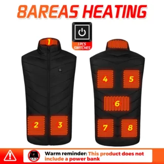 Heated Vest with 8 Heating Zones